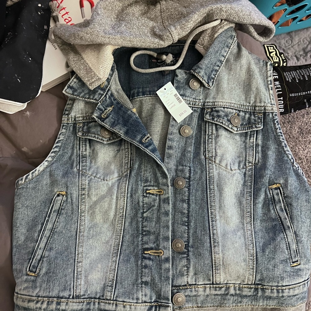 Silver brand vest